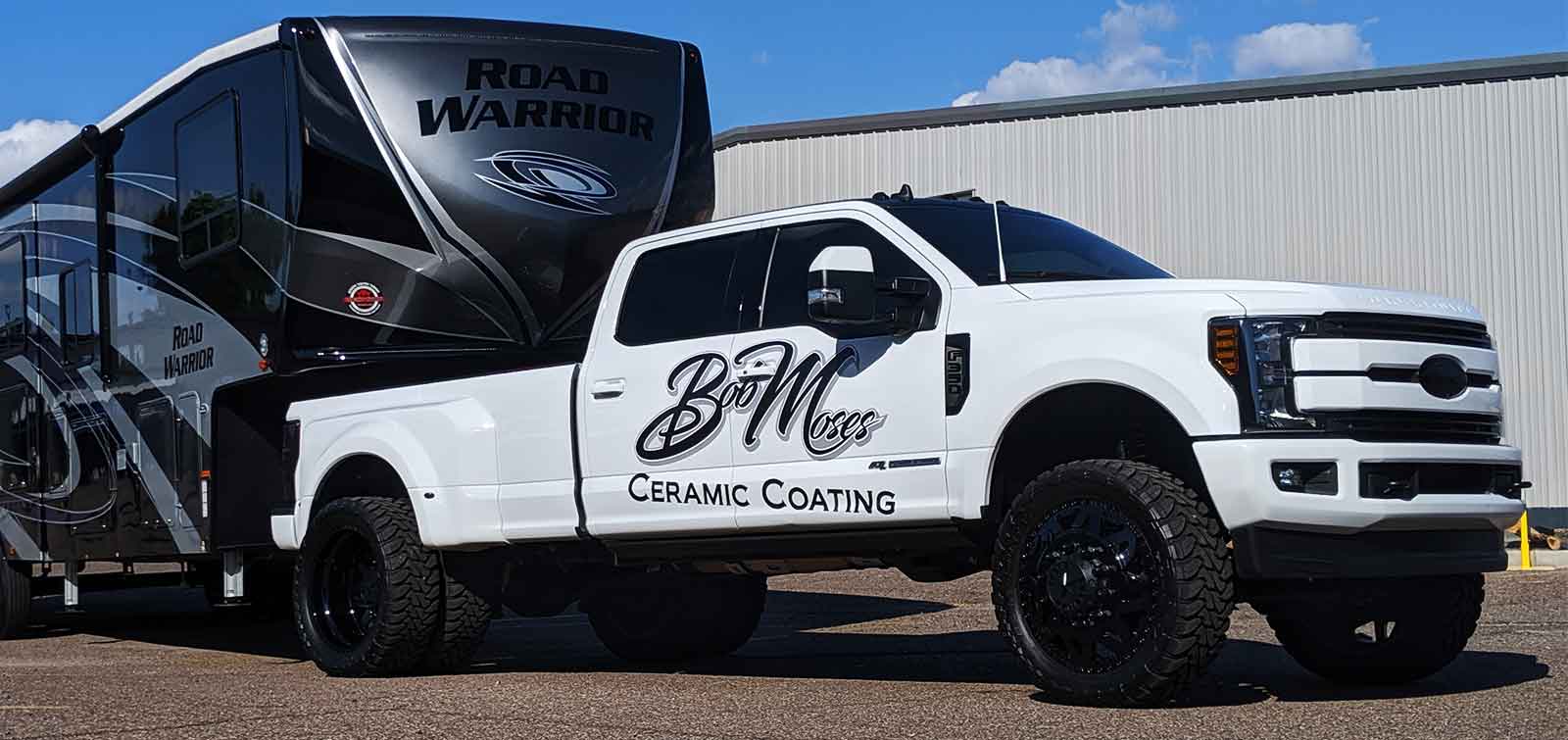 white bob moses ceramic coating ford truck